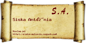 Siska Antónia névjegykártya